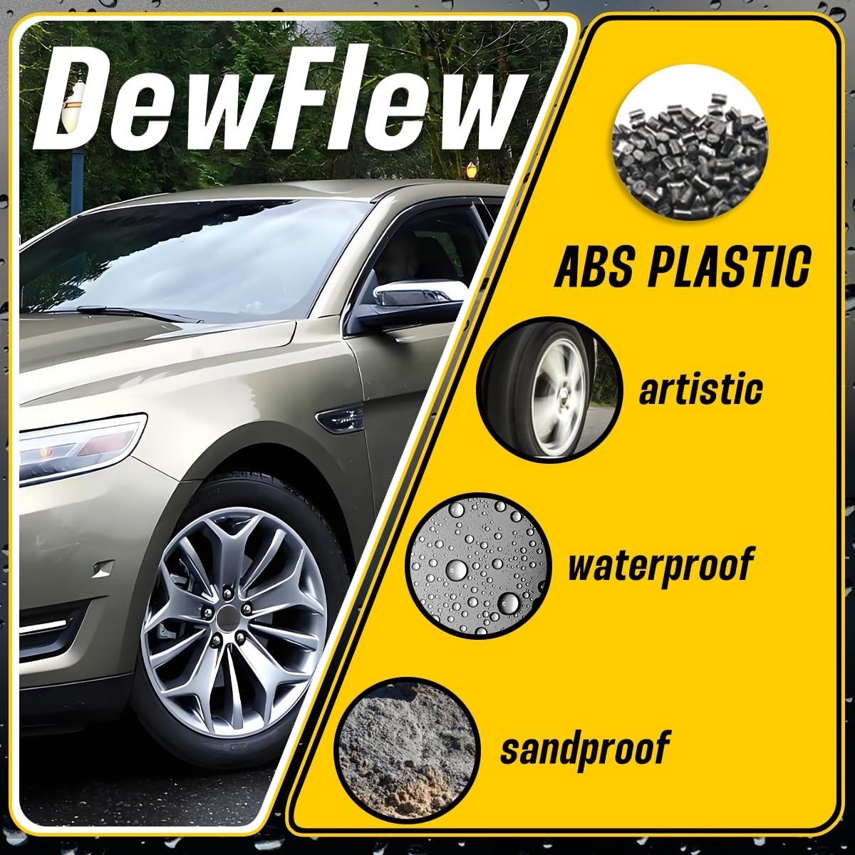 4Pcs Wheel Center Caps for Ford Focus 2005-2008 Taurus 2005-2019 Wheel Rim Outer 68.6mm(2.7in) Inner 49.8mm(1.96in) Black Hub Caps, Replacement 97BZ-1130-C, 97BG1000AD