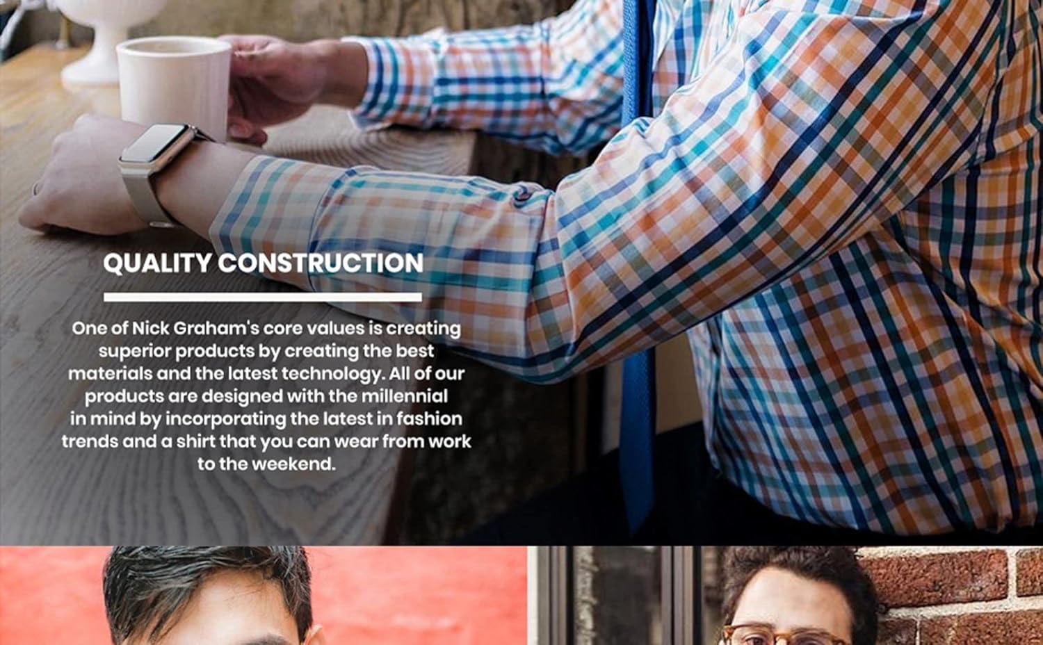 Nick Graham Long Sleeve Solid Traveler Dress Shirt for Men, Wrinkle Free Men’s Dress Shirt with Performance Fabric - Image 5