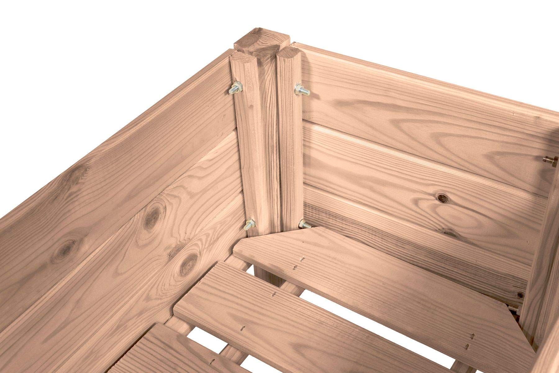 mgc24 Hochbeet Massiv für Kinder - Kiefernholz Braun rechteckig für Garten/Terrasse/Balkon - 79 x 40 x 50 cm