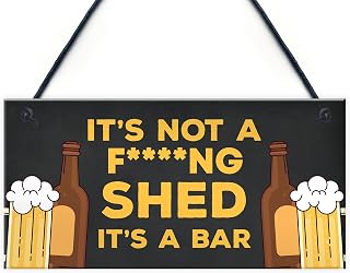 Funny Home Bar Sign RUDE Witty Cheeky Joke Man Cave Pub Garage Sign Alcohol Gift