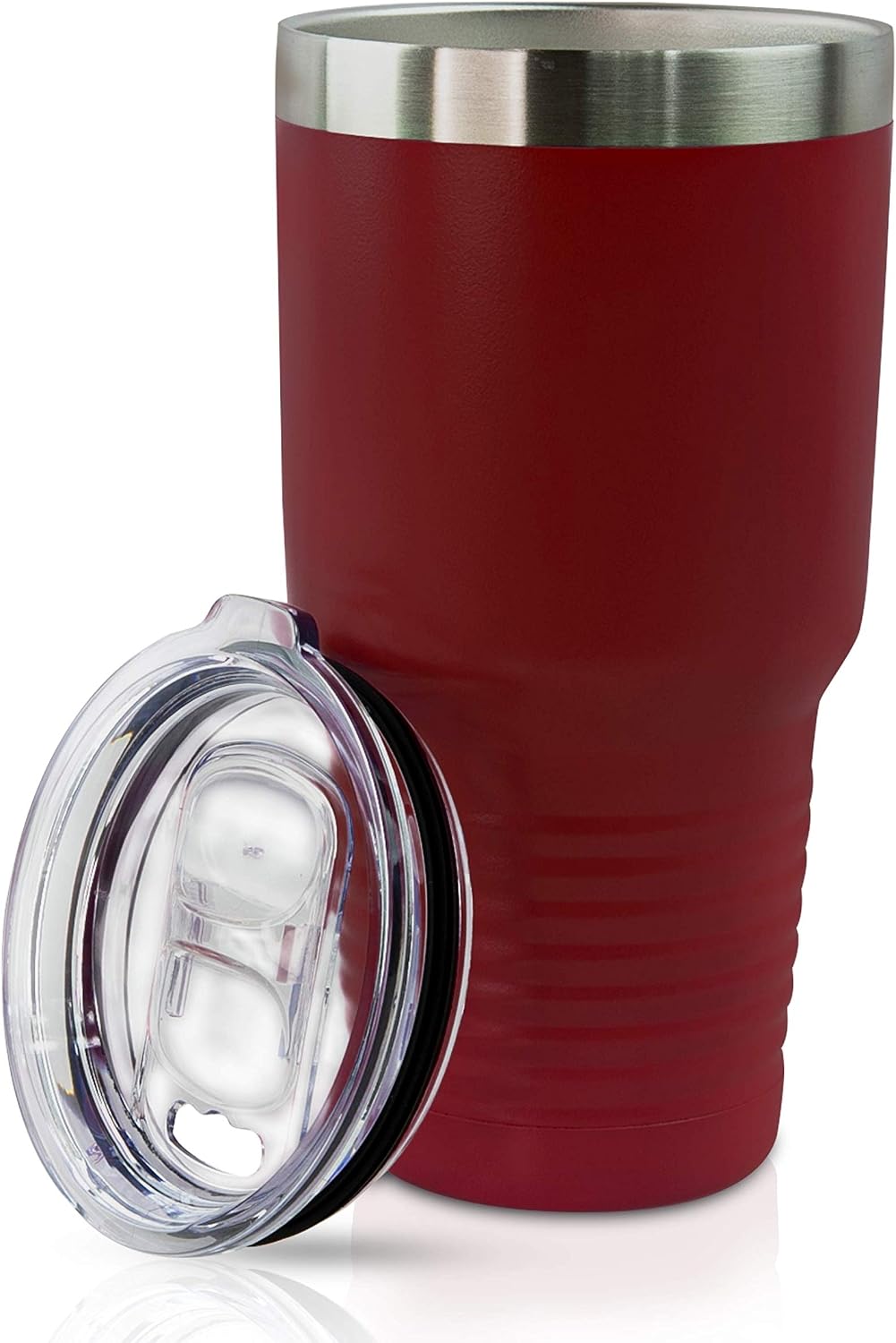 Personalized Food Grade Stainless Steel Vacuum Double Insulated Travel Tumbler Coffee Mug w/Splash Proof Slider Lid| Custom Laser Engraved 44 Options | Hot & Cold Drink Use (Maroon-Custom, 30oz)