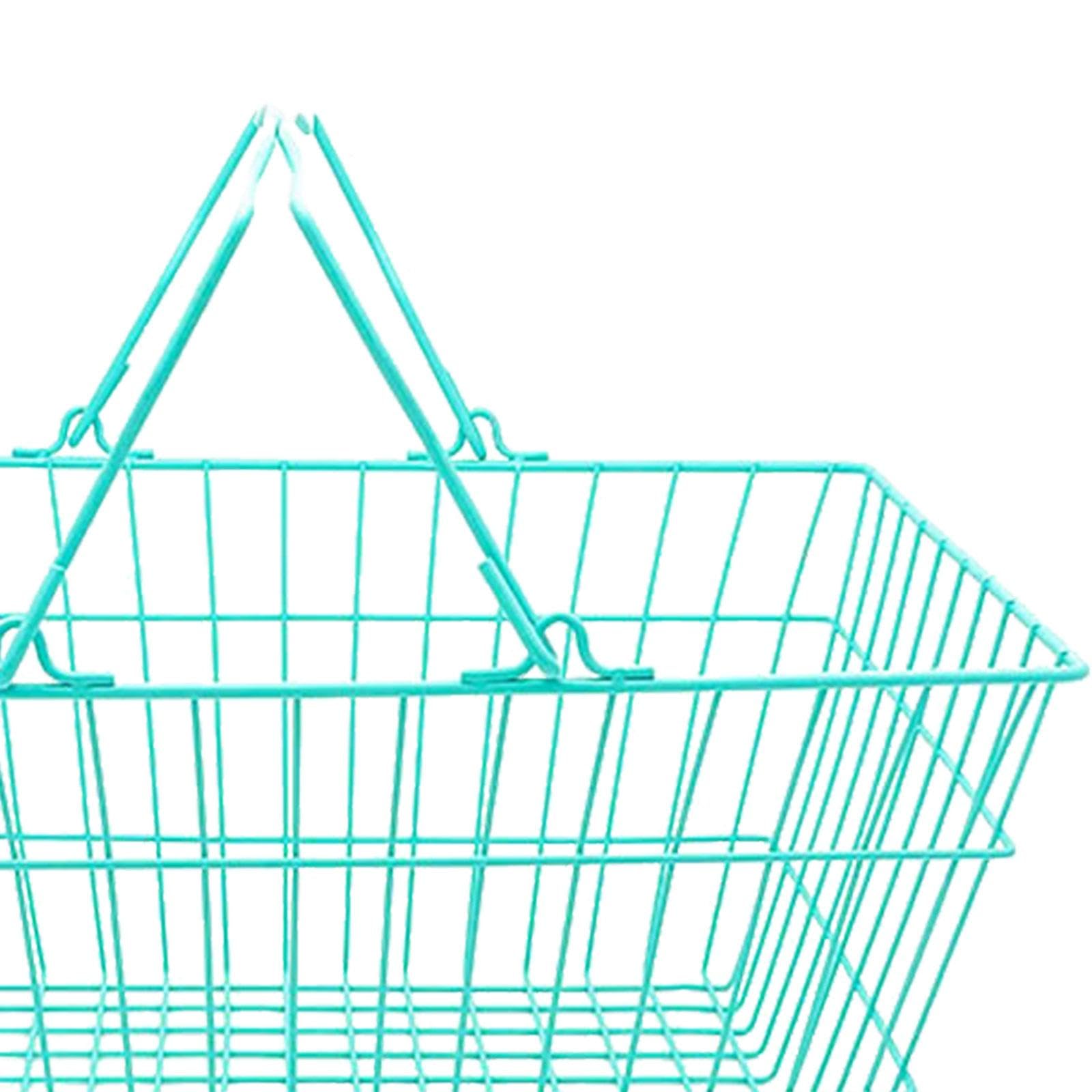 Einkaufskörbe mit Griff, Supermarkt Organizer, Korb für, Ideal für Schuppen, Schlafzimmer Und Schränke, Blau