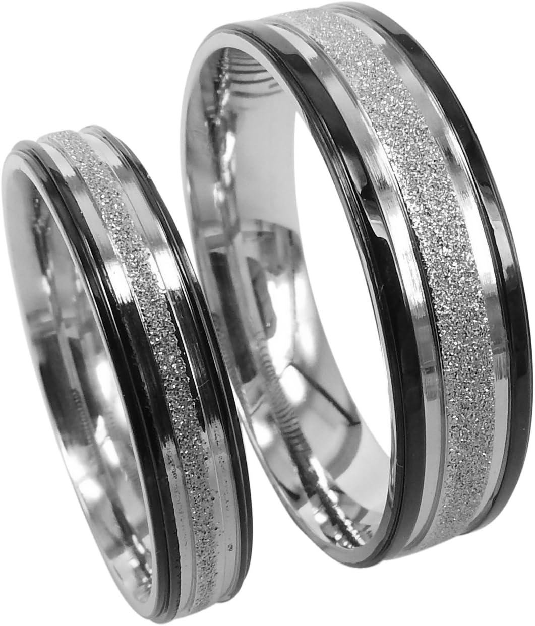 Titanium Wedding Engagement Bands Ring Sets Couples Matching Rings UK size UK size H to Z7