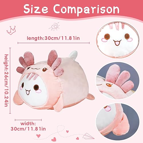 Miniatura 2 de Almohada de felpa de gato suave de 12 pulgadas, diseño de animales de peluche Kawaii, regalo cilíndrico de cuerpo cilíndrico, para niños,