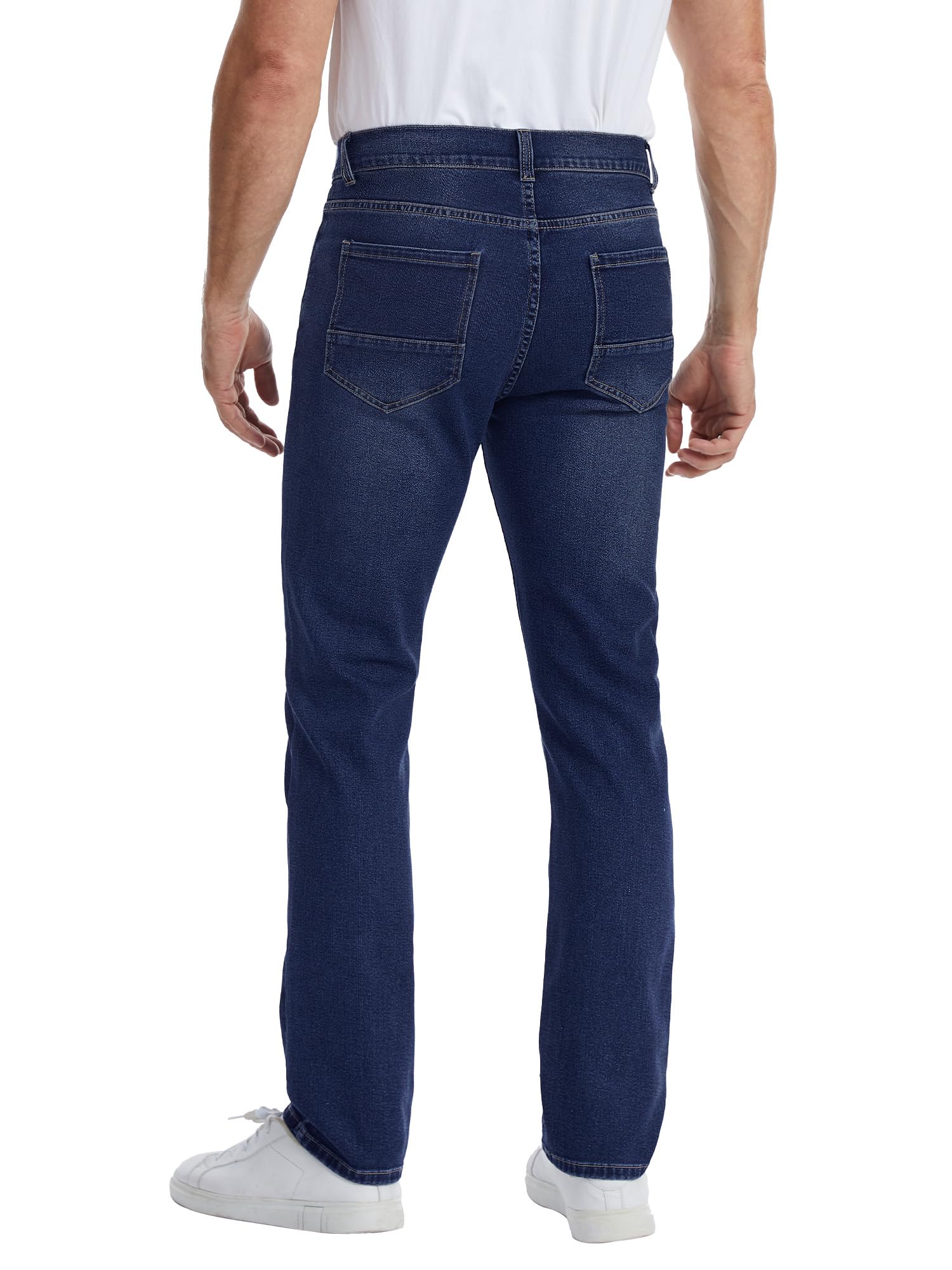 Breampot Herren Jeans Regular Fit Stretch Straight Cut Mid Waist Denim Hose