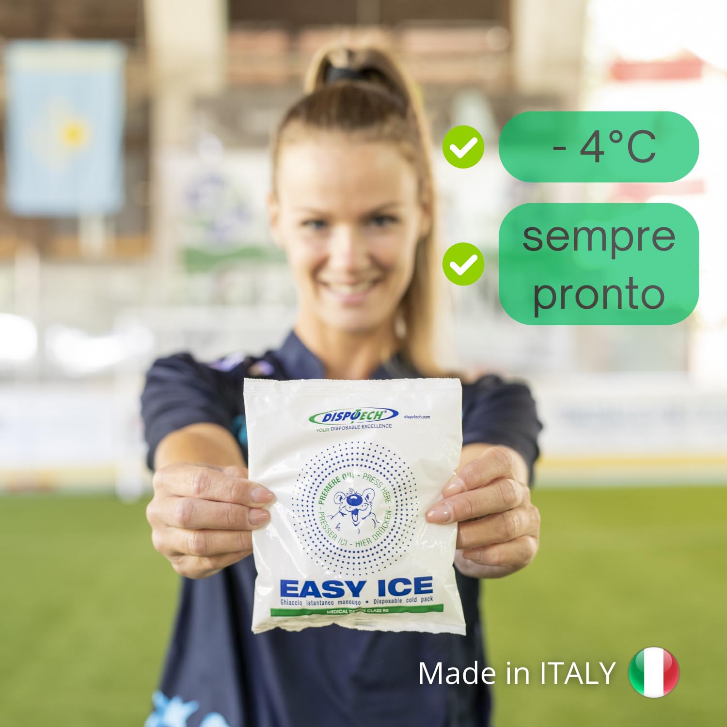 DISPOTECH - Ghiaccio Istantaneo monouso, Busta in PE - 4 Box 25pz, 100 unità - EASY ICE 14 x 18
