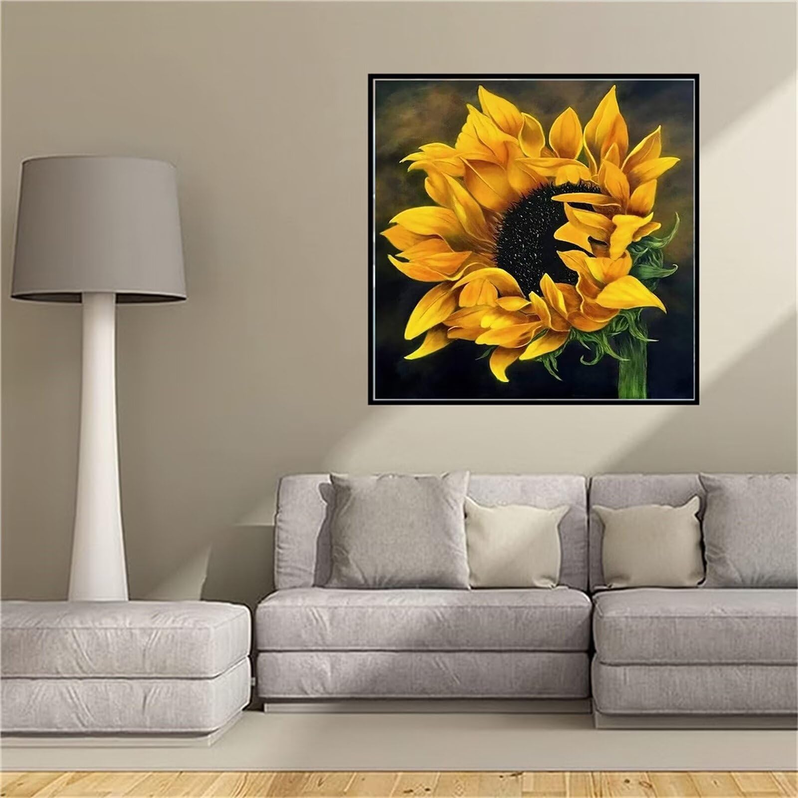 Broderie diamant tournesol pour illuminer votre décoration murale maison avec un kit créatif