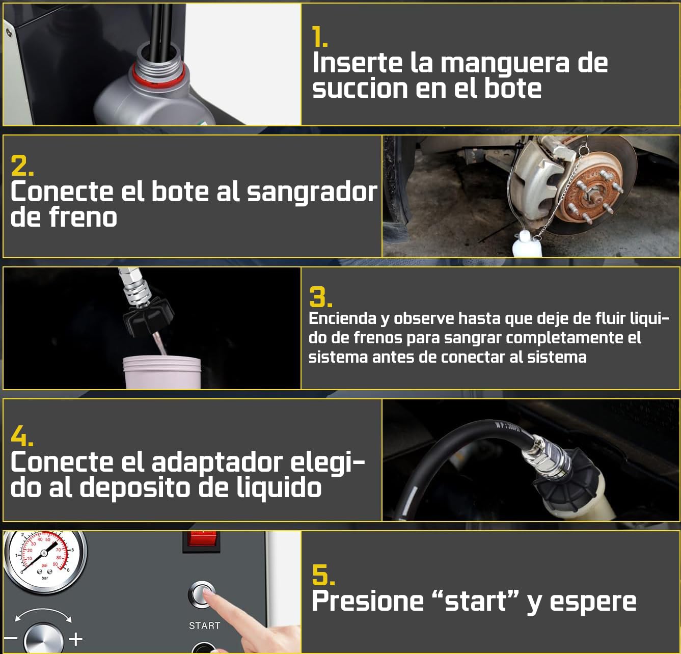 JOMAFA Sangrador de Frenos electrico conexion Enchufe AC o DC a batería 12-24V