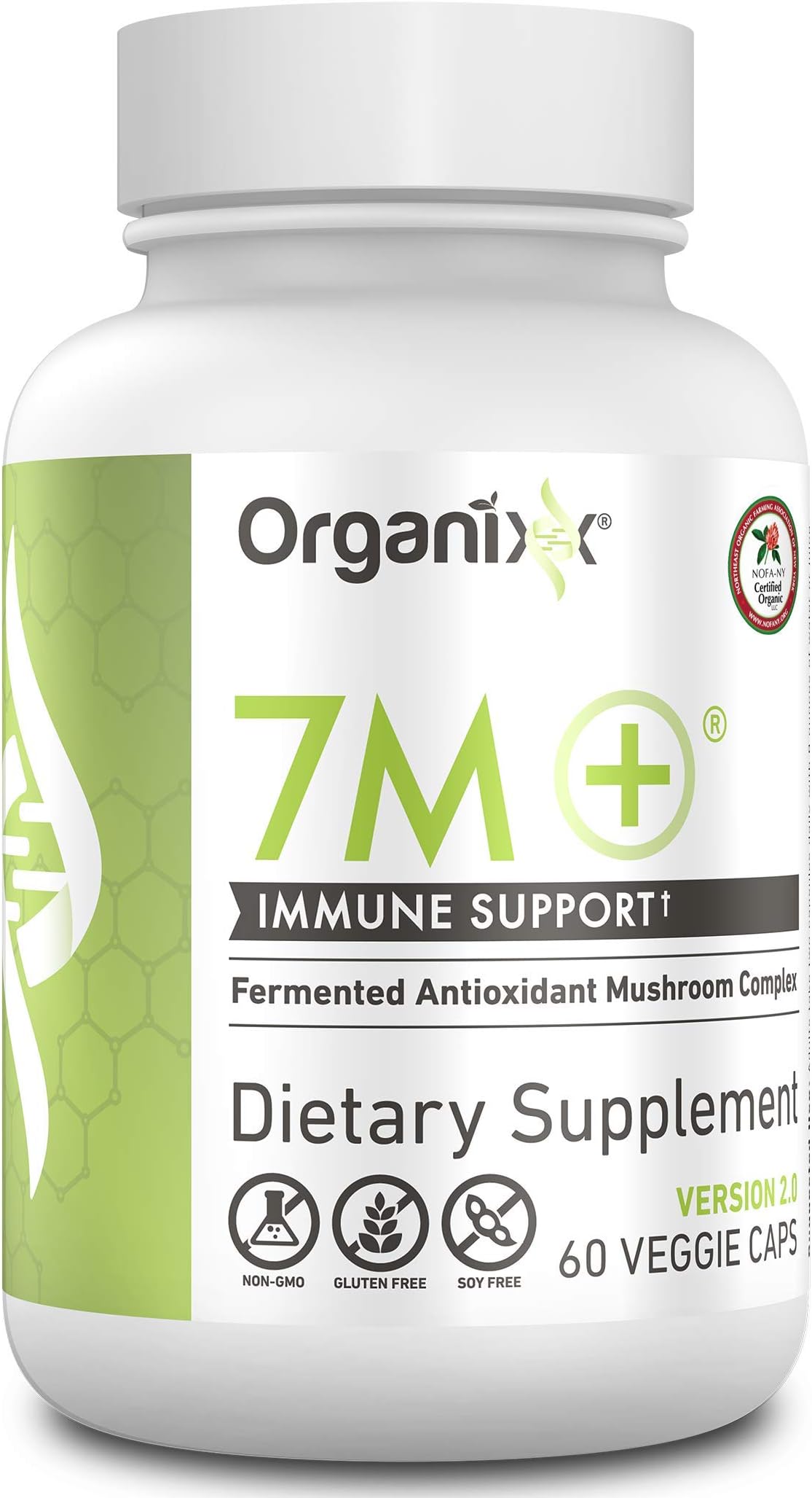 7 Mushroom Supplement, Fermented, Immune Support, 60 Caps | USDA Organic 7 fermented mushrooms (Lions Mane, Shiitake, Cordyceps, Turkey Tail, Reishi), immune & digestion support