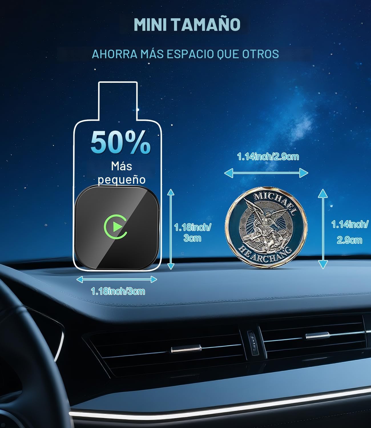 Adaptador inalámbrico CarPlay para Apple, actualización de cableado a inalámbrico, USB-A/Tipo-C, Plug&Play, conexión Estable sin demoras, CarPlay para iPhone iOS 10+
