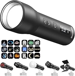 SMALLRIG Linterna LED Portátil RF 05B para Fotografía 1900K-8000K, 2600mAh 5W-8W, Luz de Video Zoom con GOBO, Filtros, Barndoor, Spotlight, Snoot, Difusor, IP65-6137