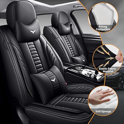 Miniatura 2 de Fundas protectoras de asiento de automóvil de 2 asientos de lujo para Cadillac Escalade 2008-2025, diseño de bolsa de almacenamiento trasera,