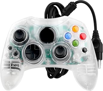 OSTENT Wired Controller Gamepad Joystick S Type 2 A for Microsoft Old Generation Xbox Console Video Games Transparent