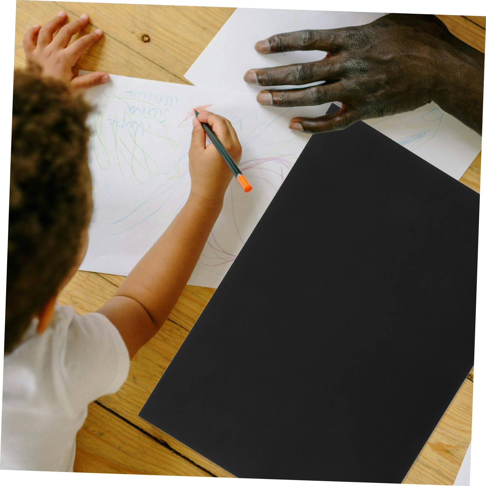 Papier à Dessin Noir 250g, 50 Feuilles pour Loisirs Créatifs