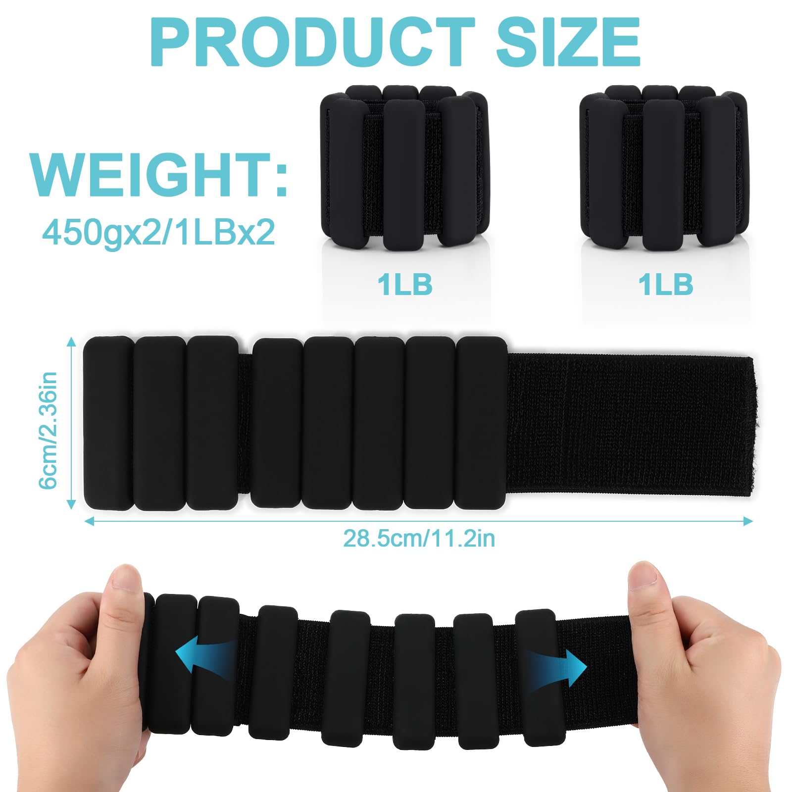 Bracelets Lestés Bala, Couleur Sable, 2 X 1 Lb (0,45 Kg) - Neufs Dans Boîte