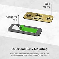 Vista 6 de Placa de identificación grabada personalizada, placa de nombre personalizada de aluminio cepillado / negro, 1 x 3 pulgadas, material de impacto