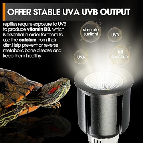 Miniatura 2 de Luz de reptil UVB 5.0 de alta calidad, UVA UVB 3W espectro completo tropical, bombilla UVB para un metabolismo óptimo del calcio, ideal para