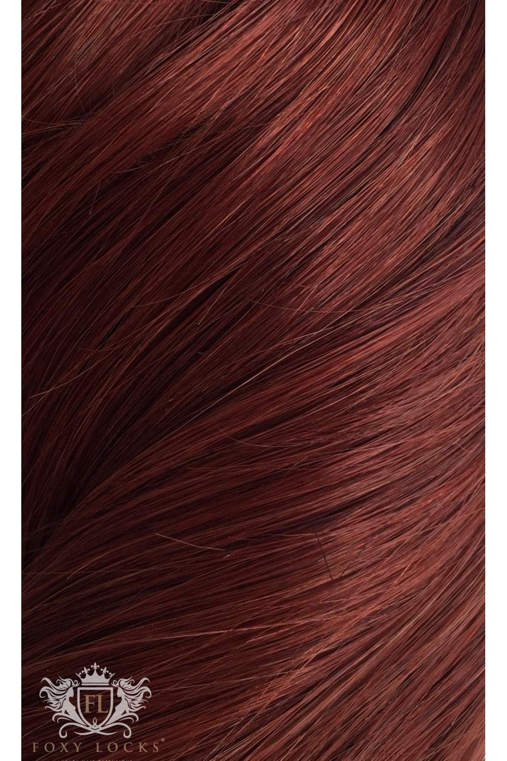 Foxy LocksVolumizer 20" - Various Shades - 1pc Triple Wefted Clip In 100% Human Remy Hair Extensions - 50g (Mahogany Red (#33))