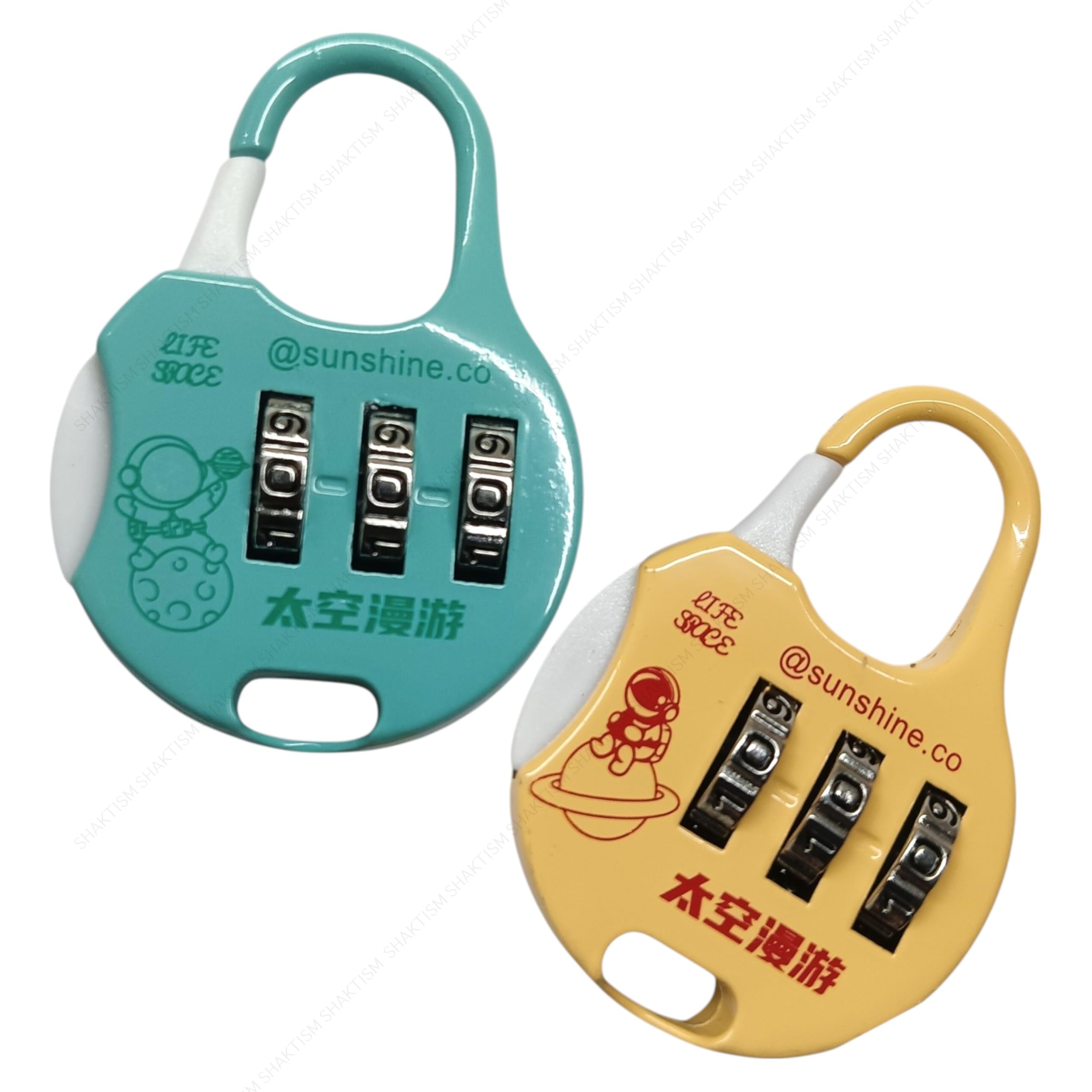 SHAKTISM Mini 3-Digit Combination Lock, Multicolour Metal Padlock for Bags and Luggage, TSA Approved -1Pc (Password Luggage Lock -D2)-image-37