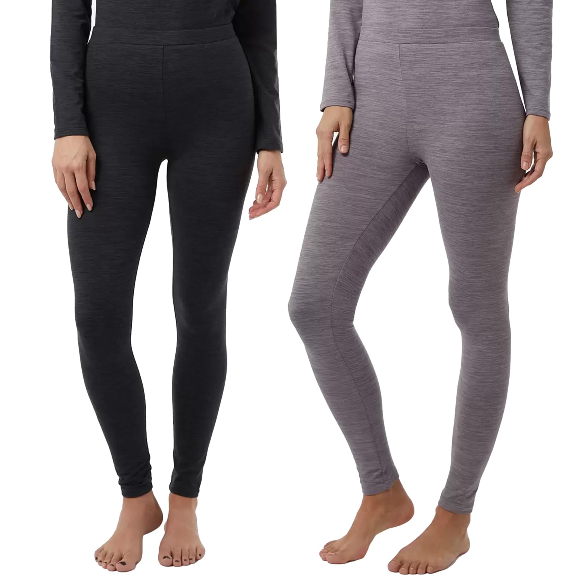 32 Degrees Heat Women's Neo Plush Thermal Base Layer Legging Multipack (UK, Alpha, S, Regular, Regular, 2, BlackGrey)