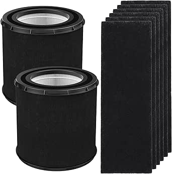 FLT4700 HEPA Replacement Filter M Compatible with Germ Guardian Air Purifier AC4700 AC4700BDLX AC4711 AC4625 AC4625BDLX AC4625WDLX FLT47CB4, 2 H13 True HEPA + 8 Activated Carbon Filter Set