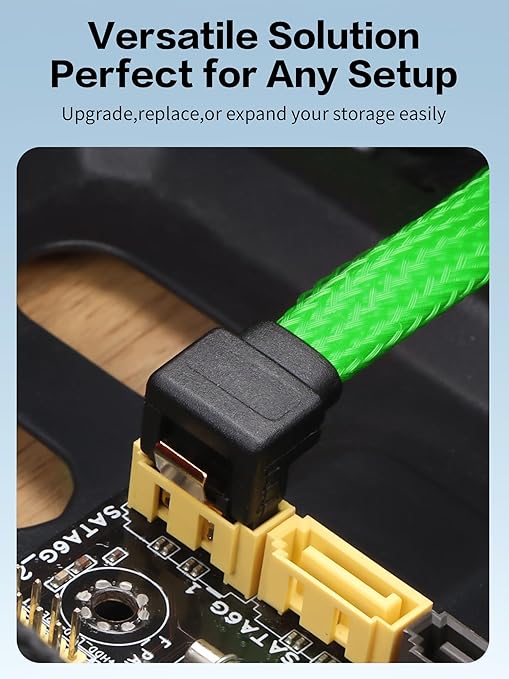 YACSEJAO 4 Pack Cable SATA III 20 Pulgadas 6Gbps 90° miniatura 5