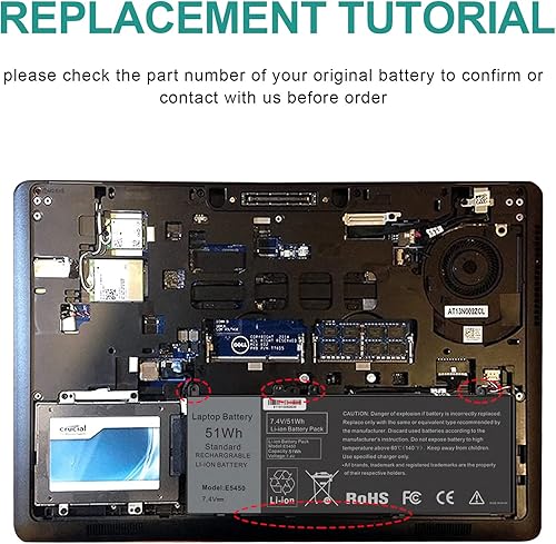 Miniatura 5 de Batería G5M10 para Dell Latitude 14 15 E5450 E5550 E5250 P48G001 Series, 15.6 pulgadas, WYJC2 0WYJC2 8V5GX R9XM9 1KY05 08V5GX VMKXM 5XFWM C PF59Y