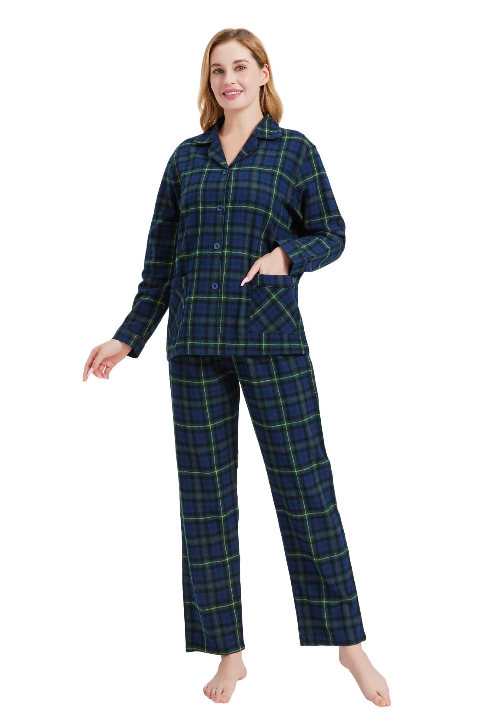 Conjunto de pijama de 2 piezas para hombre - Pijama acogedor con cordón en la cintura, pantalones de franela con bolsillos, ropa de salón para hombre