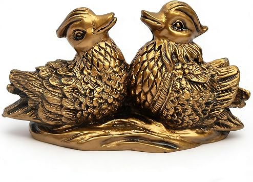 Feng Shui Chinese Mandarin Yuan Yang Love Birds Resin Statue Figurine Home Decor Gift for Romance and Love