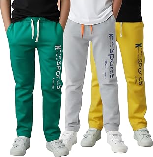 KYDA KIDS® Boys 100% Cotton Regular fit Printed Summer Sports Wear Multicolor Track Pants (Pack of 3) Price In India