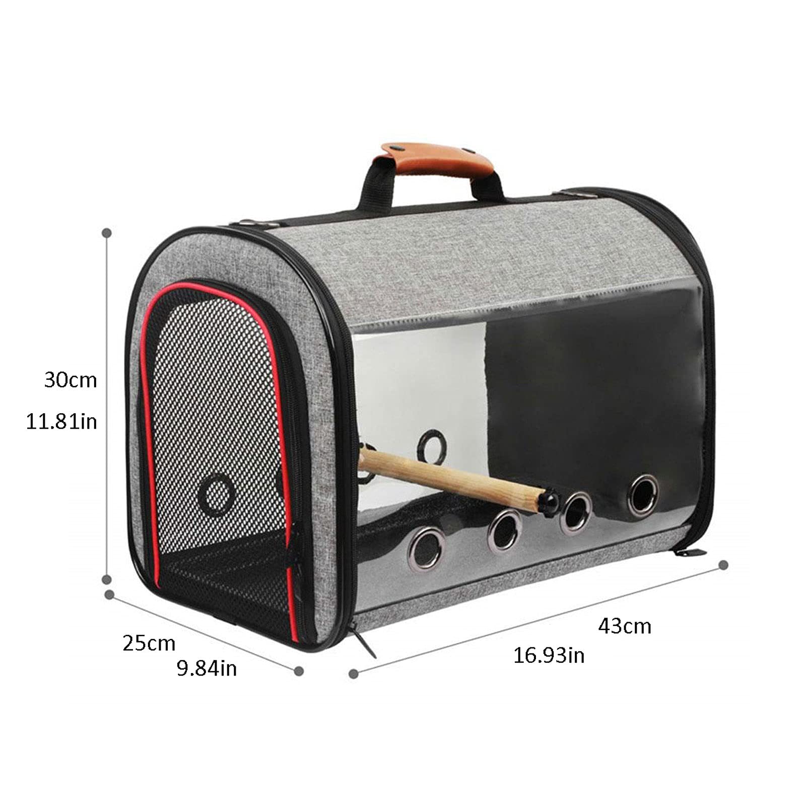 Liudan Jaula de Pájaros Pájaro Pájaro Travel Carrier Transparente Parrot Pájaro Pájaro Cause Mochila de Asas con Doble Cremallera Diseño Caja de Transporte de Aves Jaula