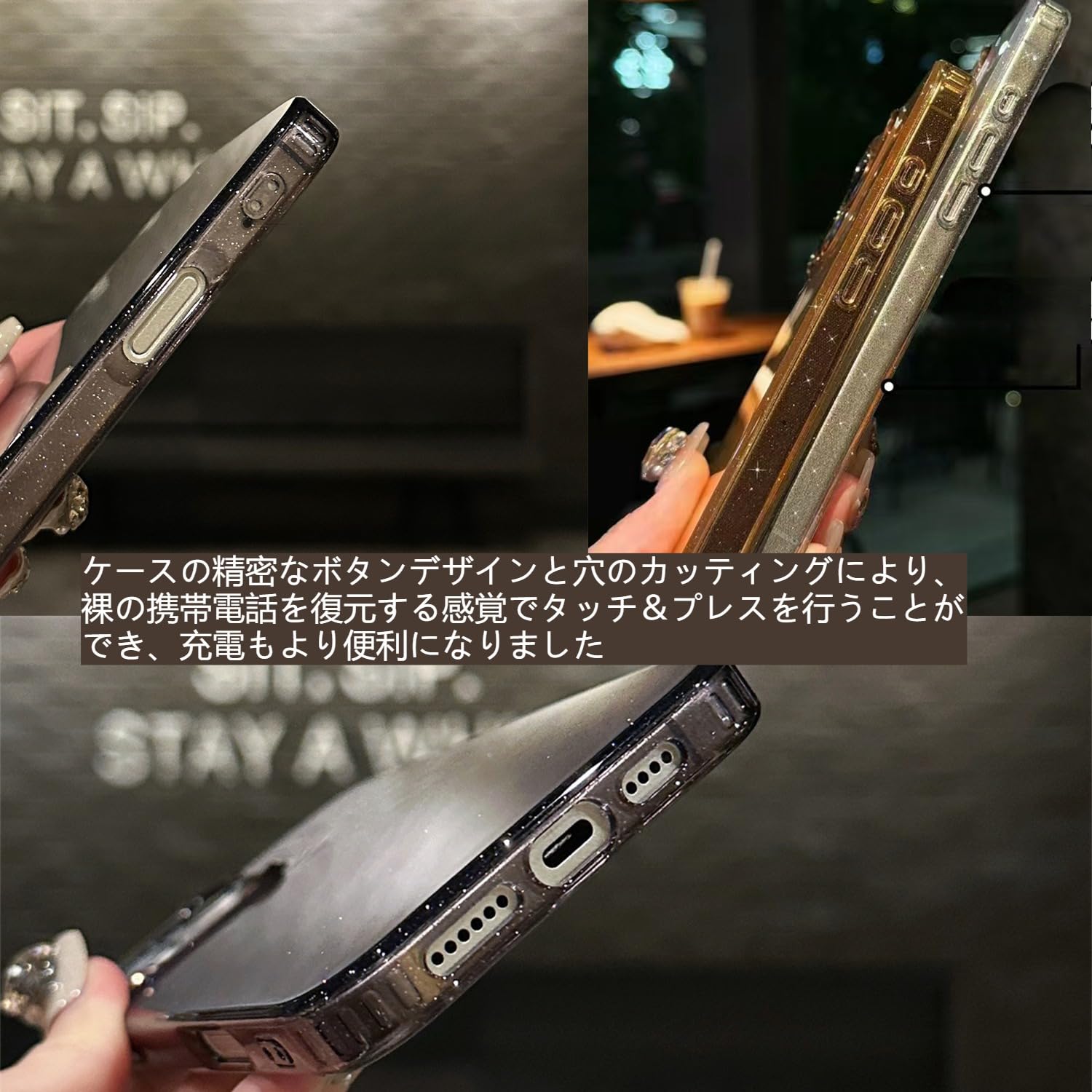 Amazon.co.jp: CASETK キラキラ ラメ クリア 韓国 iPhone 15pro 用