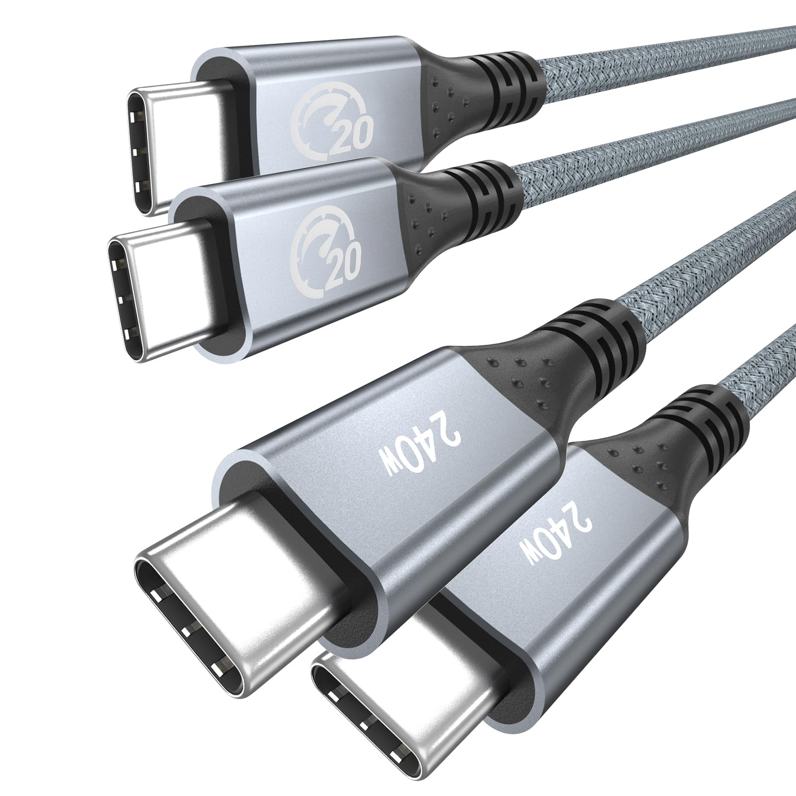 UseBean USB C Cable 15 ft 2Pack 240W USB C to USB C 3 2 Gen 2 Cable