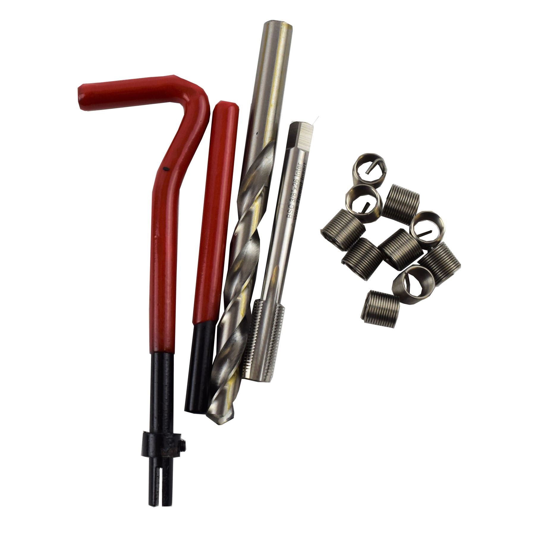 AB Tools-Unithread 3/8" x 26 BSC de Rosca Helicoil Kit Cortador de reparación de roscas dañadas 14PC Kit