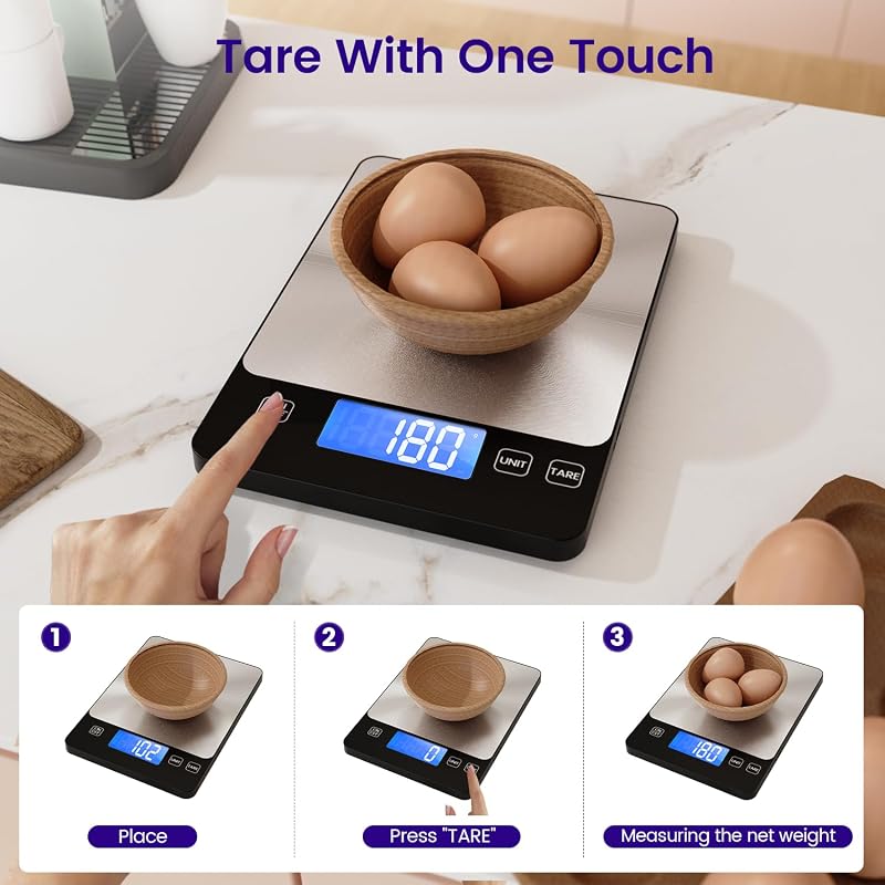 izeyu Digitális Konyhai Mérleg USB-C 15kg Precíziós Élelmiszer Mérő