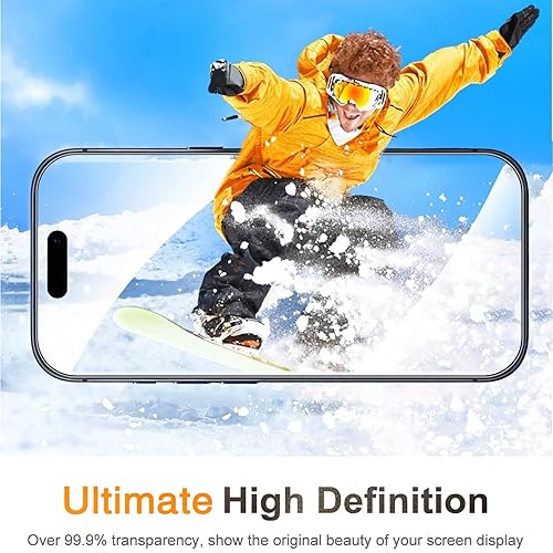 Miniatura 6 de Wiaocit Paquete de 3 protectores de pantalla de vidrio templado para iPhone 17, dureza 9H, sin burbujas, compatible con fundas