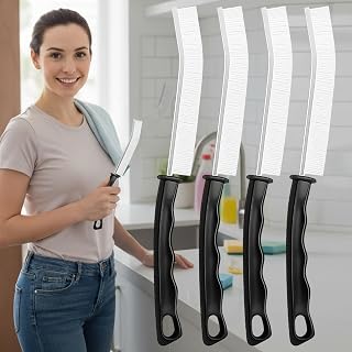Crevice Cleaning Brushes for Deep Cleaning 4 Pack, Narrow Grout and Gap Scrub Brush Set for Shower, Tile, Sink, Kitchen, Toilet, Bathroom, Household Small Space Cleaning Tool White