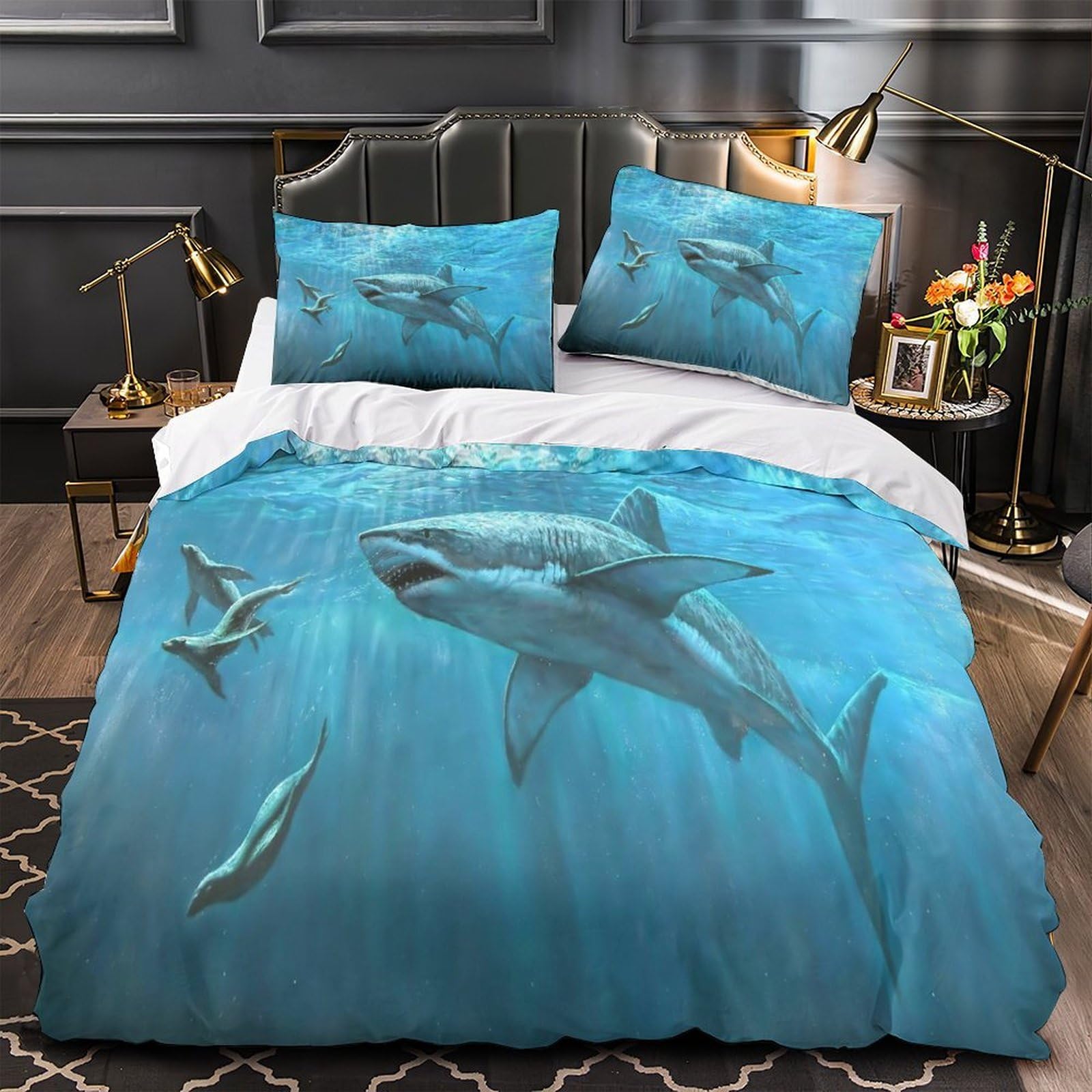Parure de lit hypoallergique marinelife 3 pièces entretien facile