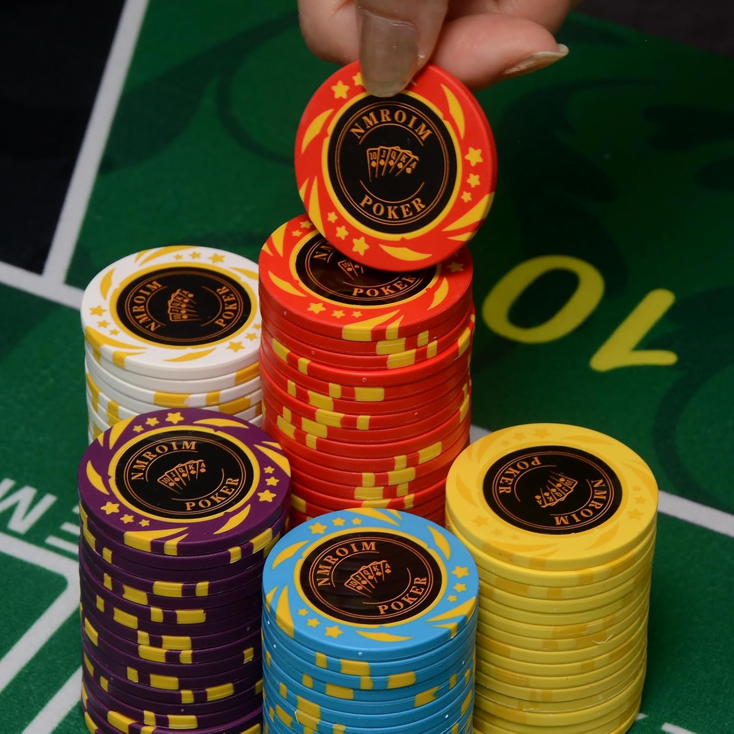 13.5グラム クレイポーカーチップ ブランクチップ カジノポーカーチップ 40mm ラージチップ 50個パック