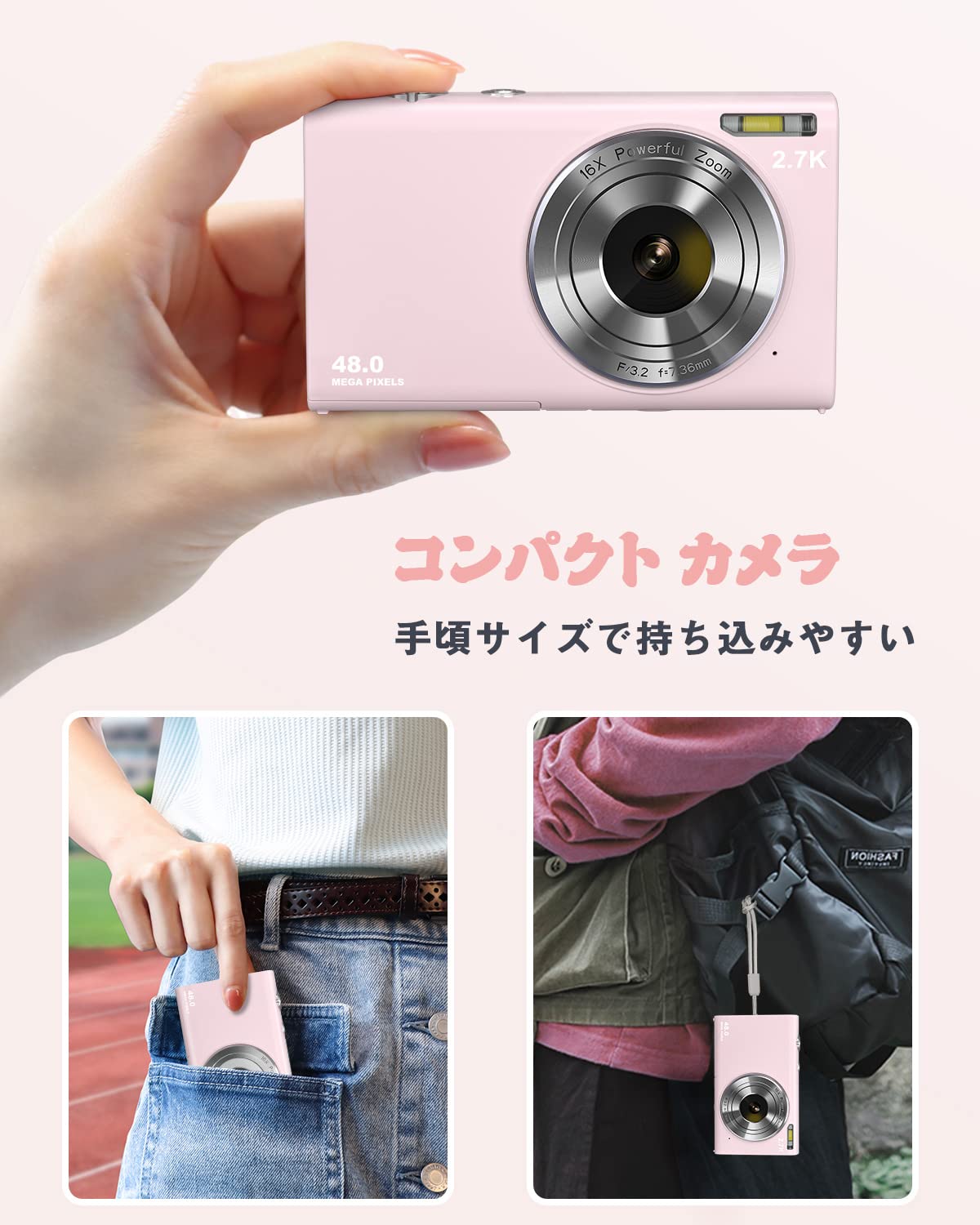 Amazon | Rosdeca デジタルカメラ デジカメ コンパクト HDカメラ 1080P