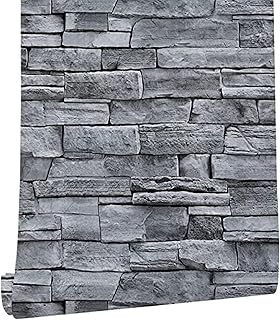 practicalWs 17.71" Wide x 393.7" Long Peel and Stick Wallpaper Stone Self Adhesive Wallpaper Easily Removable Wallpaper Brick Wallpaper Self-Adhesive Wallpaper Decorative Easy to Apply Peel Stick