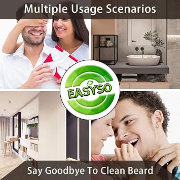 EASYSO Mega Pratik Sakal Kesme Örtüsü, Beyaz Saç Kesme Önlüğü Bıyık Sakal Önlüğü Kedi Köpek Tüy Toplayıcı Tela Kumaş Kuaför Berber Önlüğü