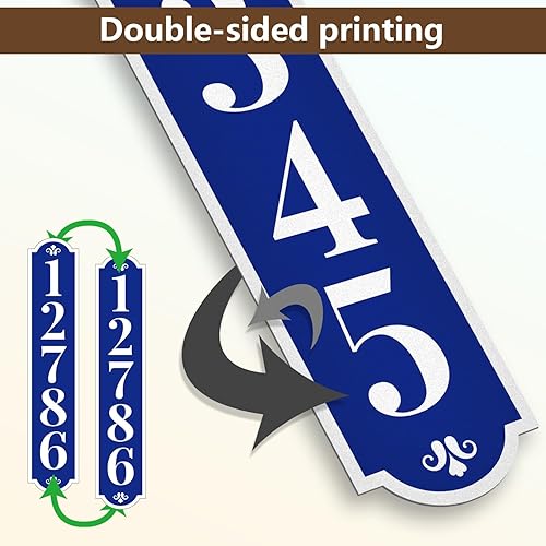 Miniatura 4 de Letrero de dirección de casa de doble cara, letrero de correo para buzón, letrero de dirección 911 reflectante personalizado, números de casa,