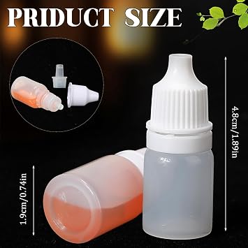 Maxcheck 400 Pieces 5ml Plastic Dropper Bottles Mini Portable Squeeze Bottle with Caps Clear Empty Squeezable Essential Oil Dropper Container for Liquids(White)