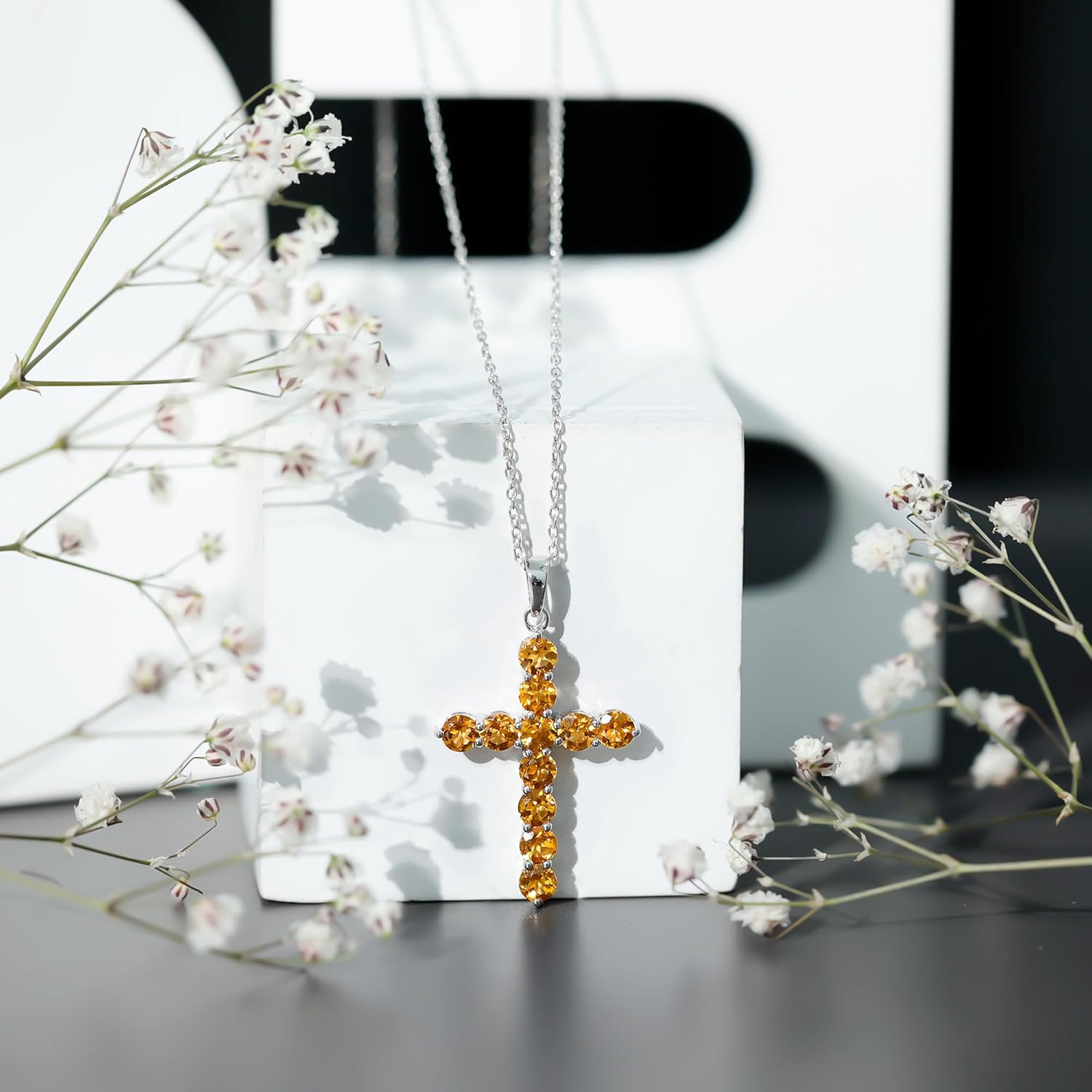 Women’s Silver Cross Necklace | AAA Gemstone Quality | Christian Pendant With Chain - Gift For Special Occasions