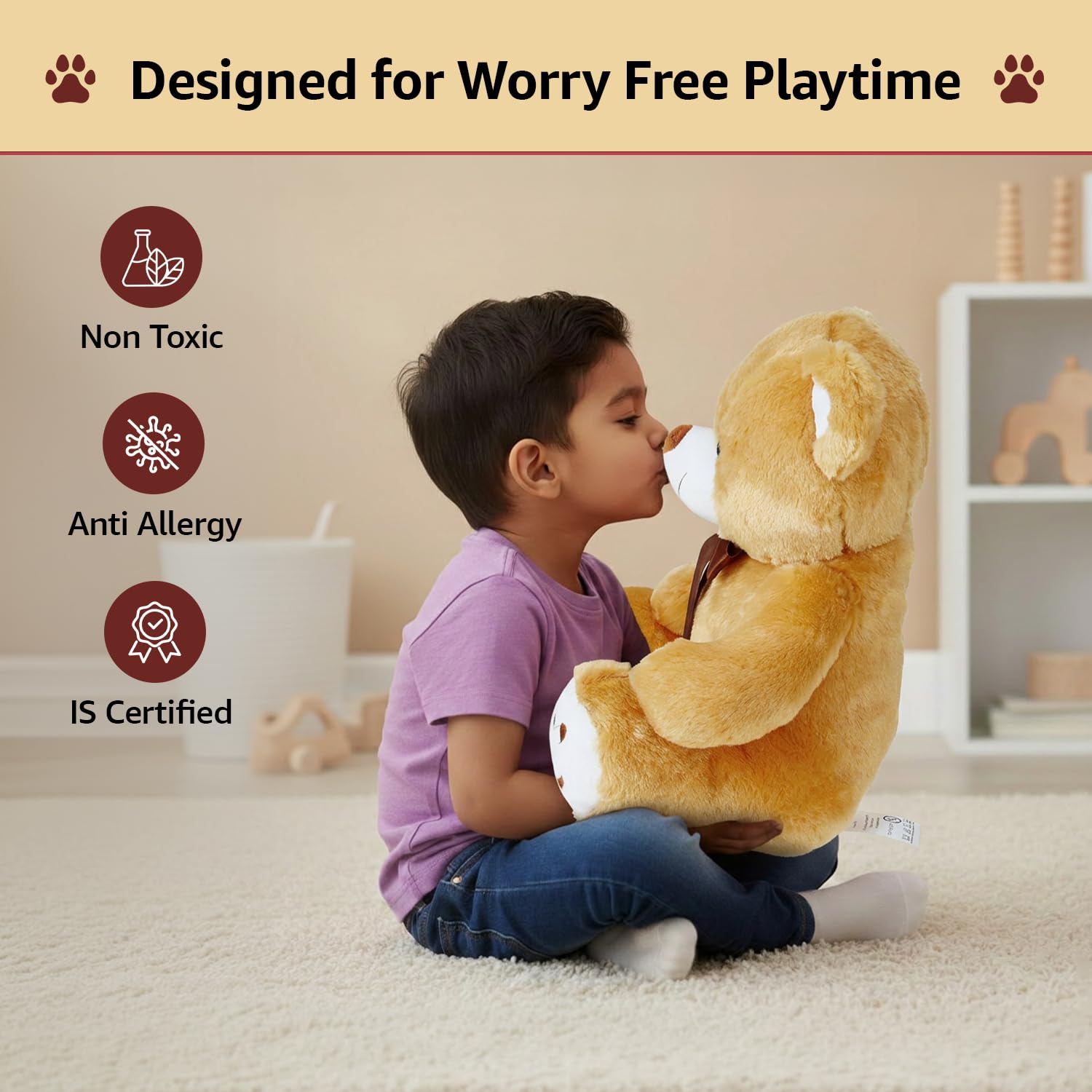 Amazon Brand - Jam & Honey Brown Teddy 33 cm 3
