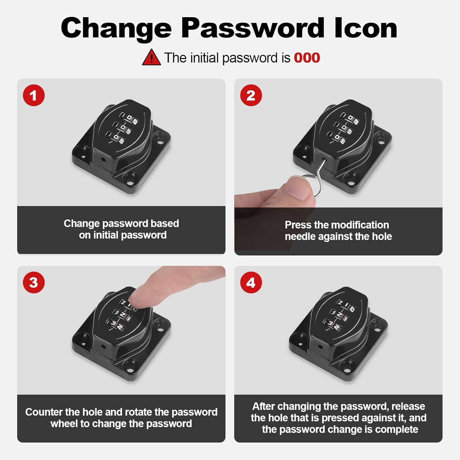 Mechanical Password Rotary Hasp Locks，3 Digit Keyless Cabinet Locks with Combination，Be Suitable for Bifold Door，Pantry，Barn Door，Owners Closet，Sliding Closet Doors， Bathroom, Outdoor