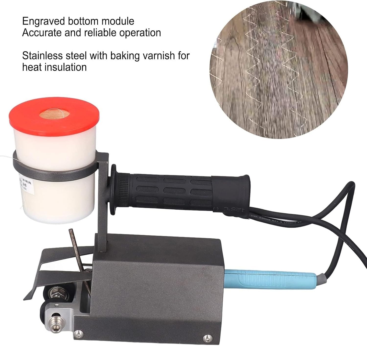 Portable Automatic Veneer Stitching Machine, Handheld Cycloid Veneer Patchwork Machine, Thickness 10-100 Wires, Ideal for Woodworking Home Projects and Upholstery Crafting