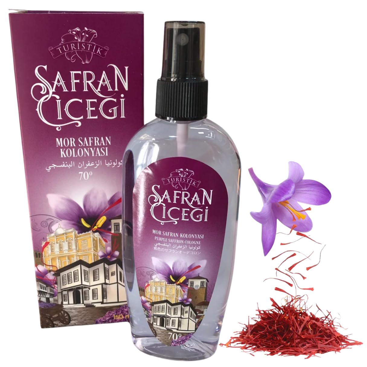 Touristic Saffron Flower Purple Saffron Cologne Turistik Safran Cicegi Purple Saffron Cologne 150 ml-5 07 fl oz Traditional