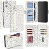 for iPhone 16 Phone Case with Card Holder for Women Men,Phone Case Wallet for iPhone 16 with Wrist Strap,PU Leather Zipper Pocket Credit Card Slots Flip Cover,Black